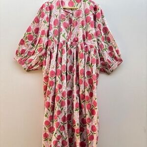 Floral Pink and Green Dress